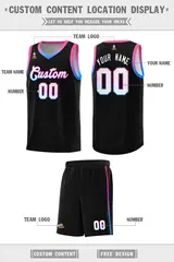 Black Gradient Font Uniform Basketball Jersey 2