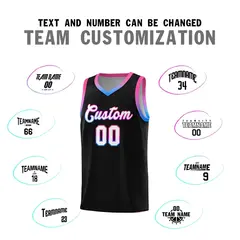 Black Gradient Font Uniform Basketball Jersey 3