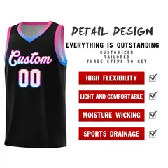 Black Gradient Font Uniform Basketball Jersey 4