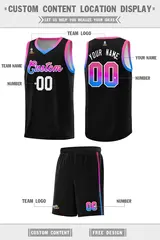 Black Gradient Font Uniform Basketball Jersey 2