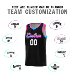 Black Gradient Font Uniform Basketball Jersey 3