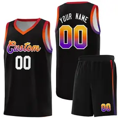 Black Gradient Font Uniform Basketball Jersey