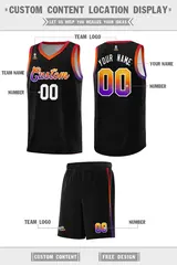 Black Gradient Font Uniform Basketball Jersey 2