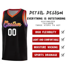 Black Gradient Font Uniform Basketball Jersey 4