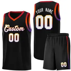 Black Gradient Font Uniform Basketball Jersey