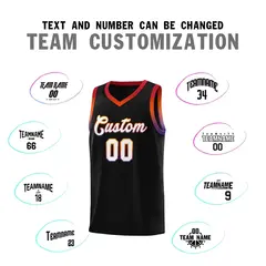 Black Gradient Font Uniform Basketball Jersey 3