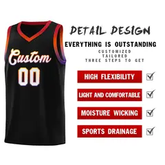 Black Gradient Font Uniform Basketball Jersey 4