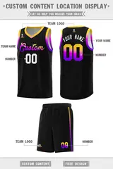 Black Gradient Font Uniform Basketball Jersey 2