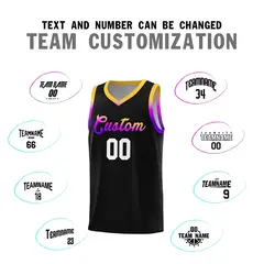 Black Gradient Font Uniform Basketball Jersey 3