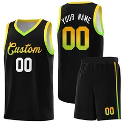 Black Gradient Font Uniform Basketball Jersey