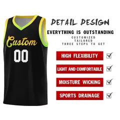 Black Gradient Font Uniform Basketball Jersey 4