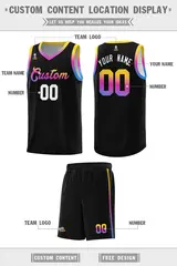 Black Gradient Font Uniform Basketball Jersey 2