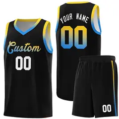 Black Gradient Font Uniform Basketball Jersey