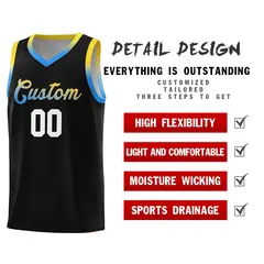 Black Gradient Font Uniform Basketball Jersey 4