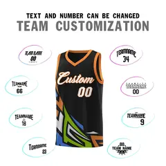 Black Gradient Graffiti Pattern Basketball Jersey 4