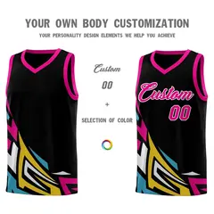 Black Gradient Graffiti Pattern Basketball Jersey 3