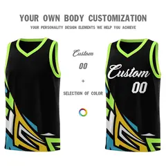 Black Gradient Graffiti Pattern Basketball Jersey 3