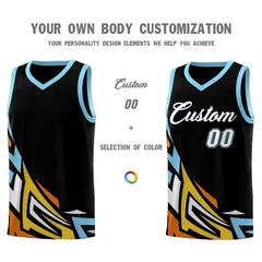 Black Gradient Graffiti Pattern Basketball Jersey 3