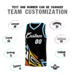 Black Gradient Graffiti Pattern Basketball Jersey 4