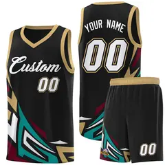 Black Gradient Graffiti Pattern Basketball Jersey 1