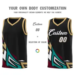 Black Gradient Graffiti Pattern Basketball Jersey 3