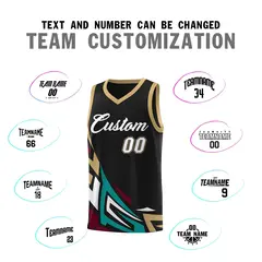 Black Gradient Graffiti Pattern Basketball Jersey 4