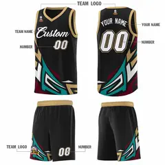 Black Gradient Graffiti Pattern Basketball Jersey 5