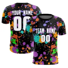 Black Graffiti Breathable Sport Soccer Jersey 1