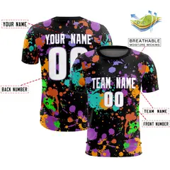 Black Graffiti Breathable Sport Soccer Jersey 2