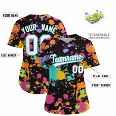 Black Graffiti Fashion Baseball Jersey For Women 2