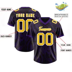 Black Graffiti Pattern Authentic Football Jersey 2
