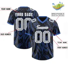 Black Graffiti Pattern Authentic Football Jersey 2