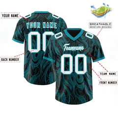 Black Graffiti Pattern Authentic Football Jersey 2