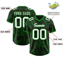 Black Graffiti Pattern Authentic Football Jersey 2