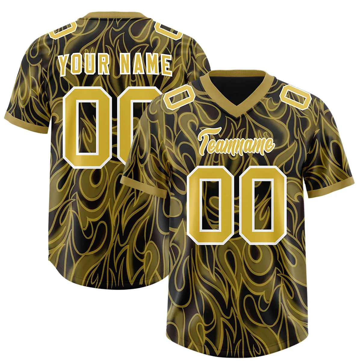 Black Graffiti Pattern Authentic Football Jersey
