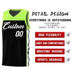 Black Graffiti Side Pattern Basketball Jersey 2