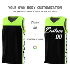Black Graffiti Side Pattern Basketball Jersey 3