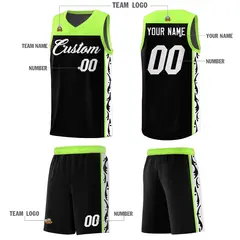 Black Graffiti Side Pattern Basketball Jersey 5