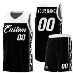 Black Graffiti Side Pattern Basketball Jersey 1