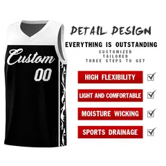 Black Graffiti Side Pattern Basketball Jersey 2