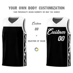 Black Graffiti Side Pattern Basketball Jersey 3