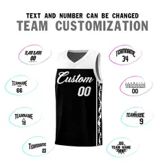 Black Graffiti Side Pattern Basketball Jersey 4