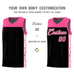 Black Graffiti Side Pattern Basketball Jersey 3