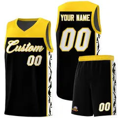Black Graffiti Side Pattern Basketball Jersey 1