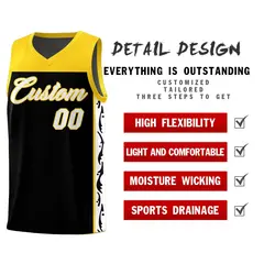 Black Graffiti Side Pattern Basketball Jersey 2