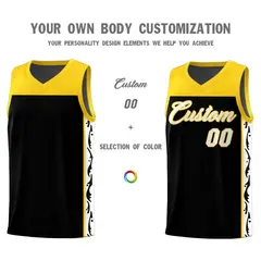 Black Graffiti Side Pattern Basketball Jersey 3