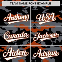 Black Gray and Texas Orange Camo Sleeveless Baseball Jersey 3