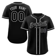 Black Gray Authentic Classic Baseball Jersey