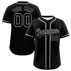 Black Gray Authentic Classic Baseball Jersey