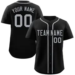 Black Gray Authentic Classic Baseball Jersey 1